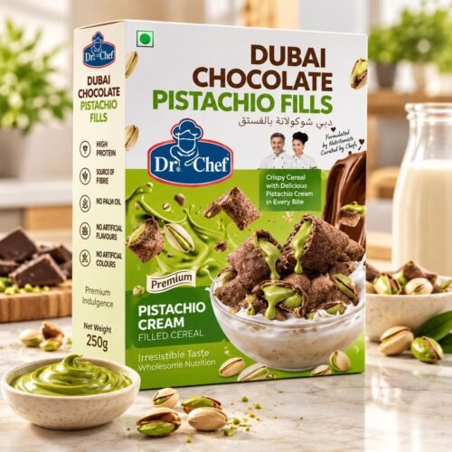Dr. Chef Dubai Chocolate Pistachio Fills Breakfast Cereal – 300 g